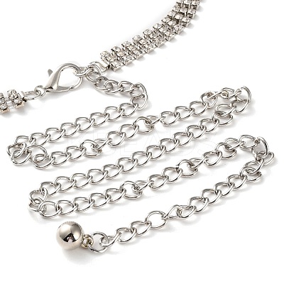 Alloy Crystal Rhinestone Link Chain Belts AJEW-U019-01P-01-1