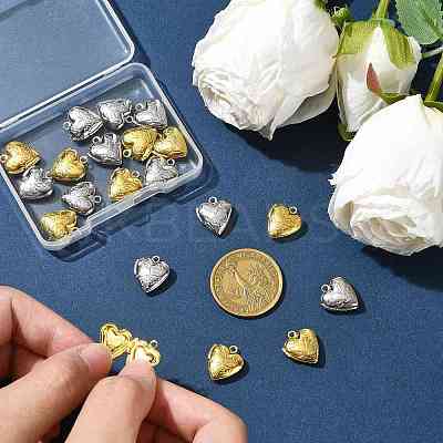 20Pcs 2 Colors Brass Locket Pendants KK-FS0001-88-1