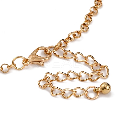 Summer Beach Alloy Shell Shaped Pendant Rolo Chain Necklaces for Women NJEW-U013-05G-01-1