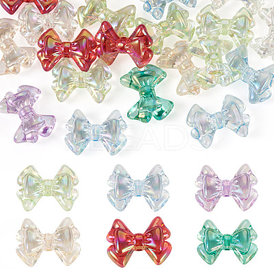 20Pcs UV Plating Transparent Acrylic Beads MACR-TA0002-36-1
