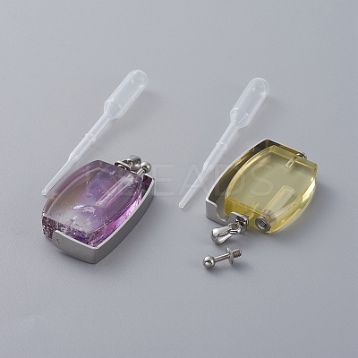 Rotatable Natural Quartz Perfume Bottle Pendants G-M362-02P-1
