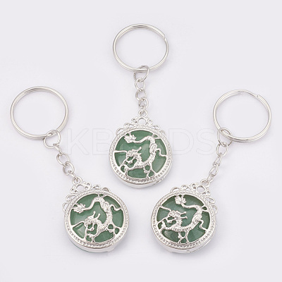 Natural Green Aventurine Keychain KEYC-P041-C016-1