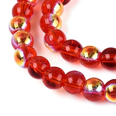 Electroplate Transparent Glass Beads Strands EGLA-Q132-4MM-A02-1