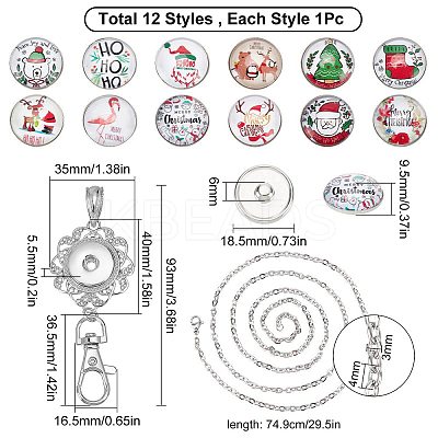 DIY Half Round Pendant Necklace Making Kits DIY-SC0019-99G-1