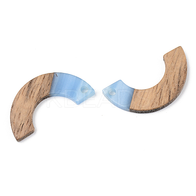 Opaque Resin & Walnut Wood Pendants RESI-S389-007A-C01-1