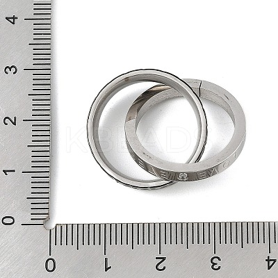 304 Stainless Steel Interlocking Ring Pendants STAS-U040-18P-C-1