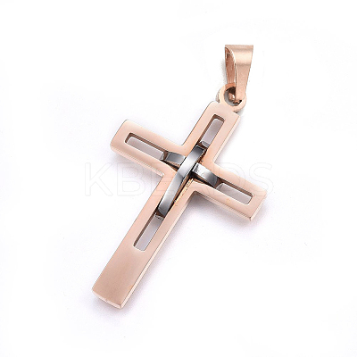 304 Stainless Steel Pendants STAS-O108-67RGP-1