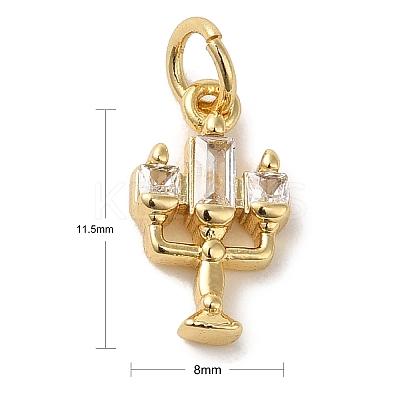 Brass Micro Pave Clear Cubic Zirconia Pendants X-KK-R162-023G-1