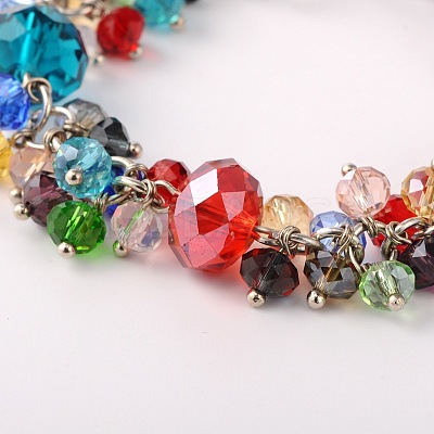 Trendy Faceted Glass Beads Bracelets BJEW-JB01642-06-1