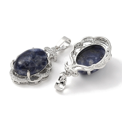 Natural Sodalite Oval Pendants G-NH0025-15P-17-1
