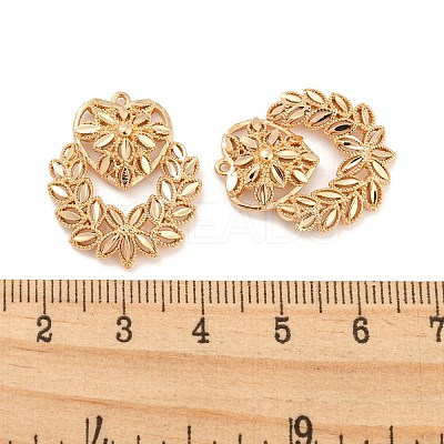 Rack Plating Brass Hollow Pendants X-KK-P244-12KCG-1