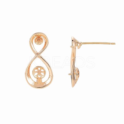 Brass Stud Earring Findings KK-S364-141-1