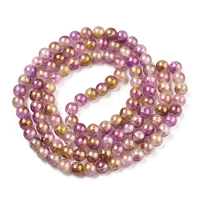 Baking Paint Crackle Glass Bead Strands DGLA-R053-05L-1