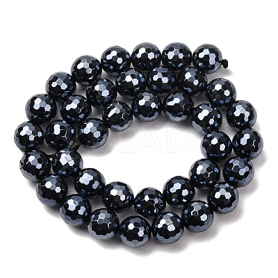 Electroplated Natural Agate Beads Strands G-B191-A07-10mm-18-1
