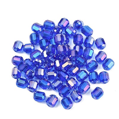 Electroplate Column Glass Beads EGLA-A043-02-AB14-1