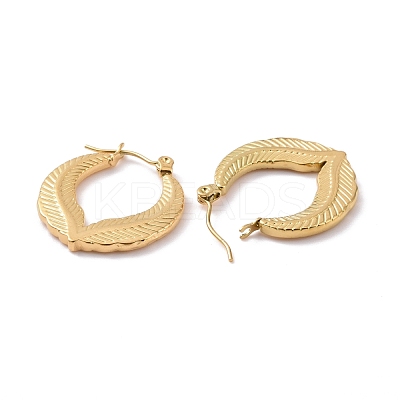 Ion Plating(IP) 304 Stainless Steel Double Leaf Wrap Hoop Earrings for Women X-EJEW-G293-23G-1