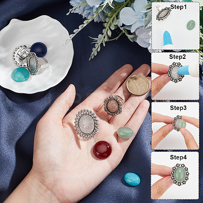 DIY Gemstone Finger Ring Making Kit DIY-SC0022-51-1