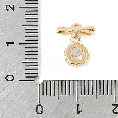 Brass Micro Pave Cubic Zirconia Pendants KK-R219-17G-1
