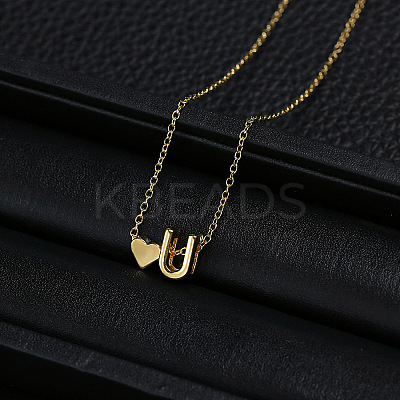 Alloy Letter Heart Pendant Necklaces for Women WGBB55E-17-1