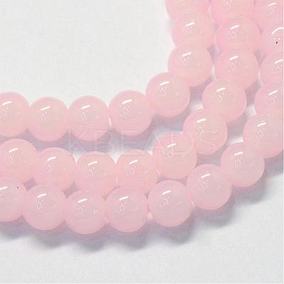 Baking Paint Imitation Jade Glass Round Bead Strands DGLA-Q021-12mm-02-1