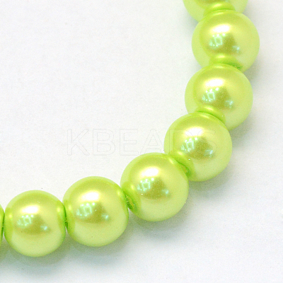 Baking Paint Pearlized Glass Pearl Round Bead Strands HY-Q330-8mm-66-1