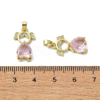 Rack Plating Brass Micro Pave Clear Cubic Zirconia Pendants KK-R157-11A-G-1