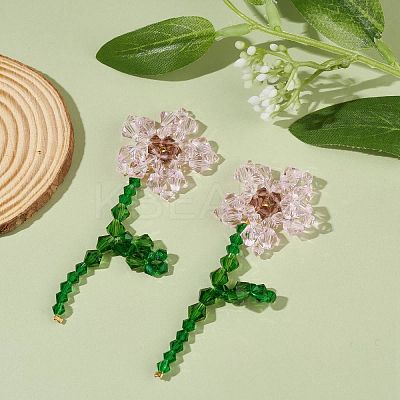 Imitation Austrian Crystal Flower of Life Dangle Stud Earrings X1-EJEW-TA00029-01-1