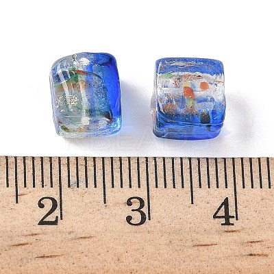 Baking Paint Handmade Gold Sand Lampwork Beads LAMP-P072-01A-03-1