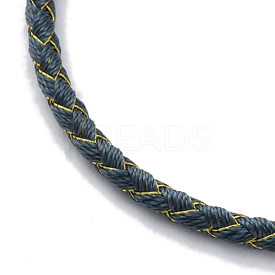 Polyester Cord Braided Bracelet Makings MAK-Z003-01G-06-1