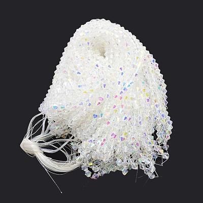 Imitate Austrian Crystal Electroplate Bicone Glass Bead Strands GLAA-F029-3x3mm-A01-1