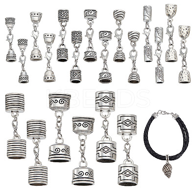 20Pcs 10 Style Alloy Cord End FIND-GA00003-1