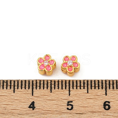 Brass Clear Cubic Zirconia Beads KK-Q081-09A-MG-1