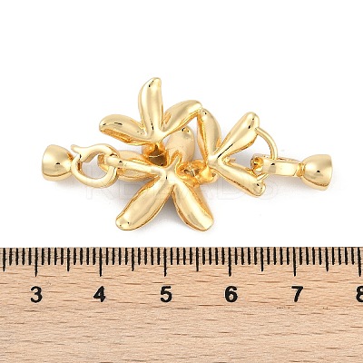 Brass Micro Pave Clear Cubic Zirconia Fold Over Clasps KK-U043-09G-01-1