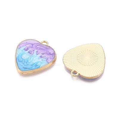 Rack Plating Alloy Enamel Pendants ENAM-N056-366KCG-03-1