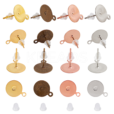 Brass Stud Earring Settings KK-PH0035-72-1