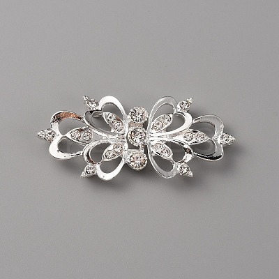 Zinc Alloy Crystal Rhinestone Snap Lock Clasps LS-FIND-WH0008-19S-1