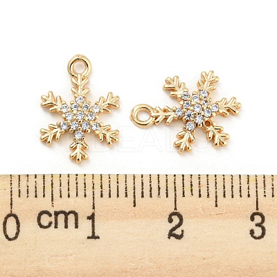 Brass Micro Cubic Zirconia Charms KK-Q789-33G-1