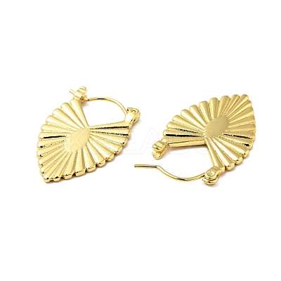 Brass Chunky Heart Hoop Earrings for Women EJEW-A079-05G-1