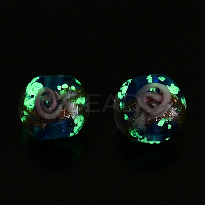Luminous Handmade Gold Sand Lampwork Beads LAMP-T021-03P-1