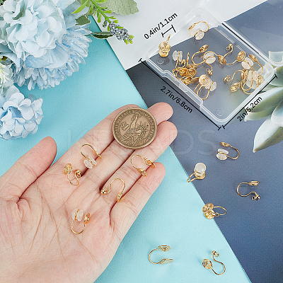 30Pcs 3 Style Brass Clip-on Earring Findings KK-BBC0011-06-1