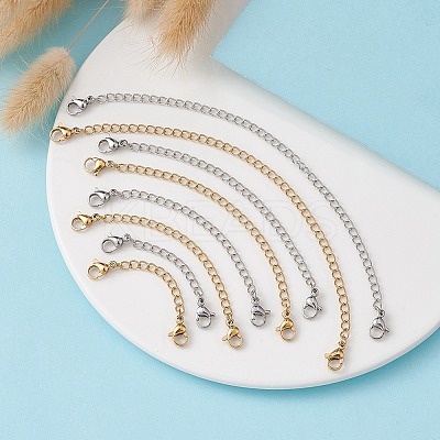 8 Strands 8 Styles 304 Stainless Steel Chain Extender STAS-YW0001-12-1
