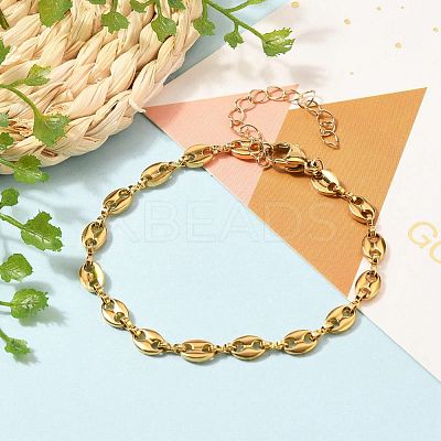 304 Stainless Steel Coffee Bean Chain Bracelets BJEW-JB05552-1
