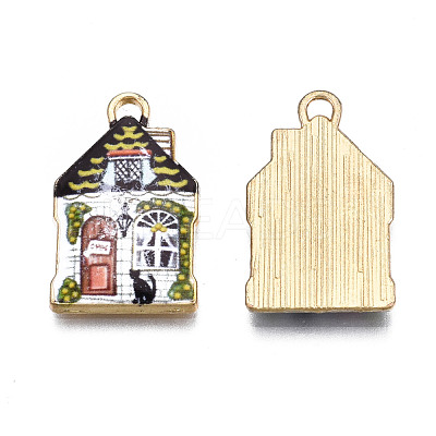 Rack Plating Alloy Enamel Pendants ENAM-T011-159C-1