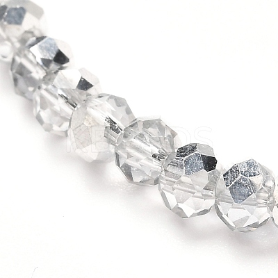 Faceted Glass Rondelle Beads Stretch Bracelet for Kid BJEW-JB06807-17-1