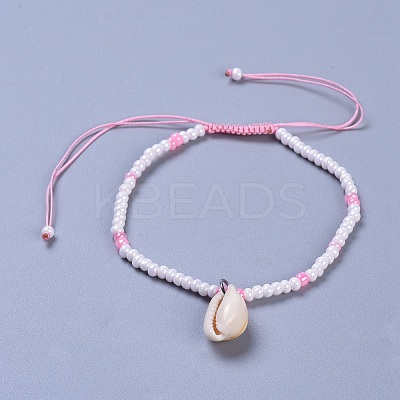 Adjustable Glass Seed Bead Braided Bead Bracelets BJEW-JB04283-M-1