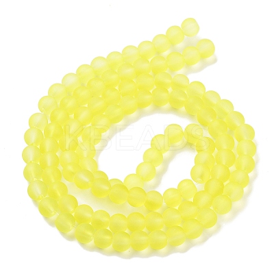 Baking Paint Transparent Glass Bead Strands GLAA-S031-6mm-30-1
