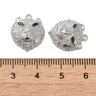 Brass Micro Pave Green Cubic Zirconia Pendants KK-G481-08P-1