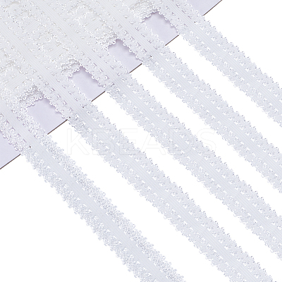 20M Polyester Stretch Frilly Edge Lace Ribbon OCOR-GF0003-37F-1