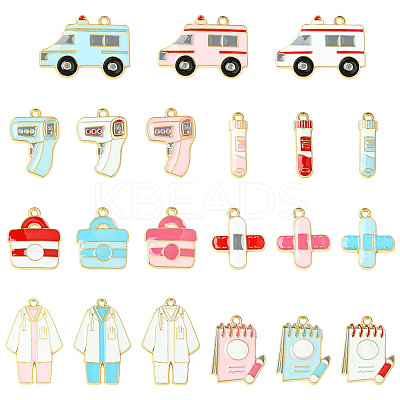 42Pcs 21 Styles Alloy Enamel Charms ENAM-CJ0006-95-1