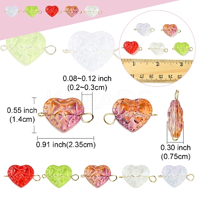 50Pcs Glass Connector Charms PALLOY-FZ00019-1